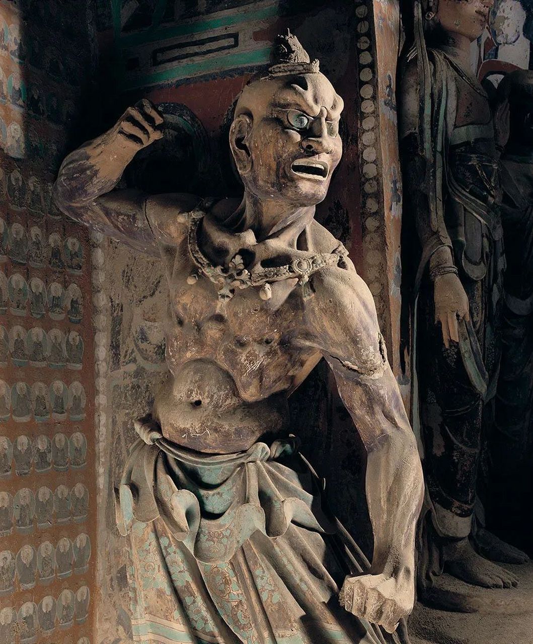 佛教# 敦煌莫高窟第206窟初唐彩塑力士像