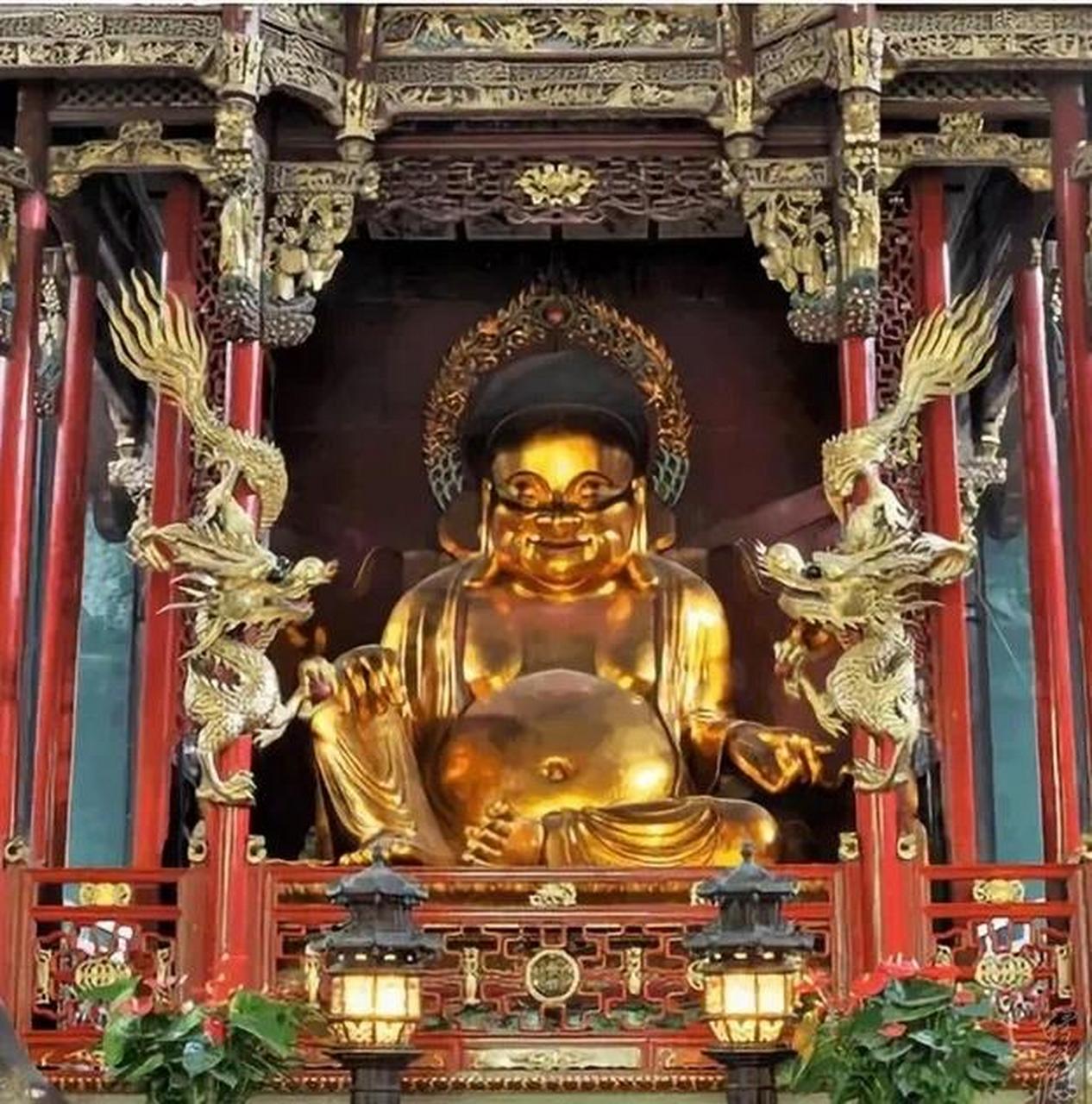 佛教文化# 杭州灵隐寺天王殿弥勒佛,韦陀菩萨,四大天王菩萨