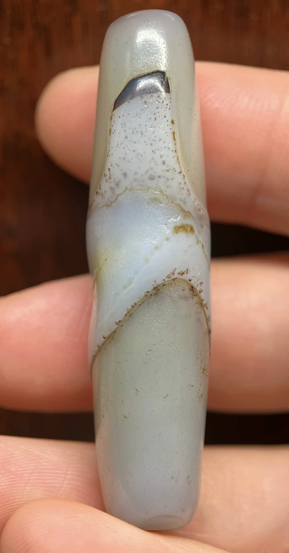 藏传孤品纹理缠丝玛瑙天珠勒子