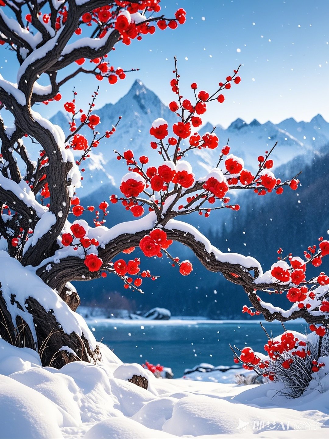 冬天是梅花的季节,梅花在雪地里是美不胜收