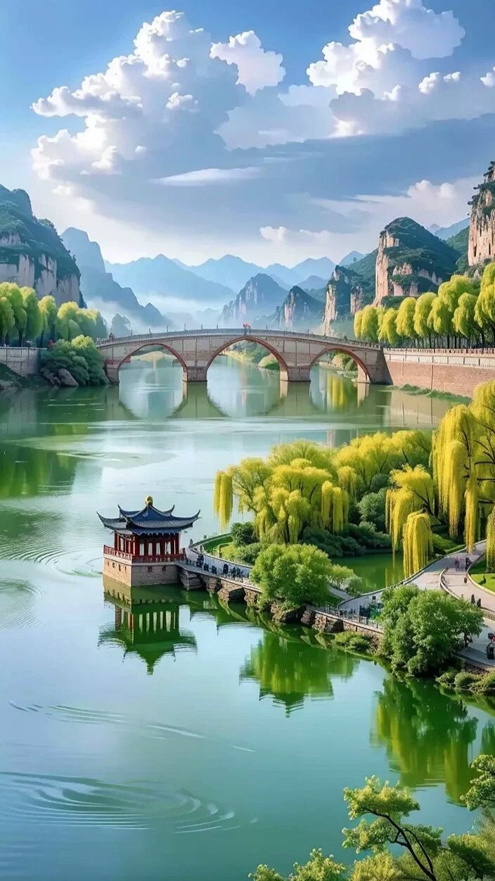 当温暖的春风吹过脸颊时,它带来了一片清新的气息.