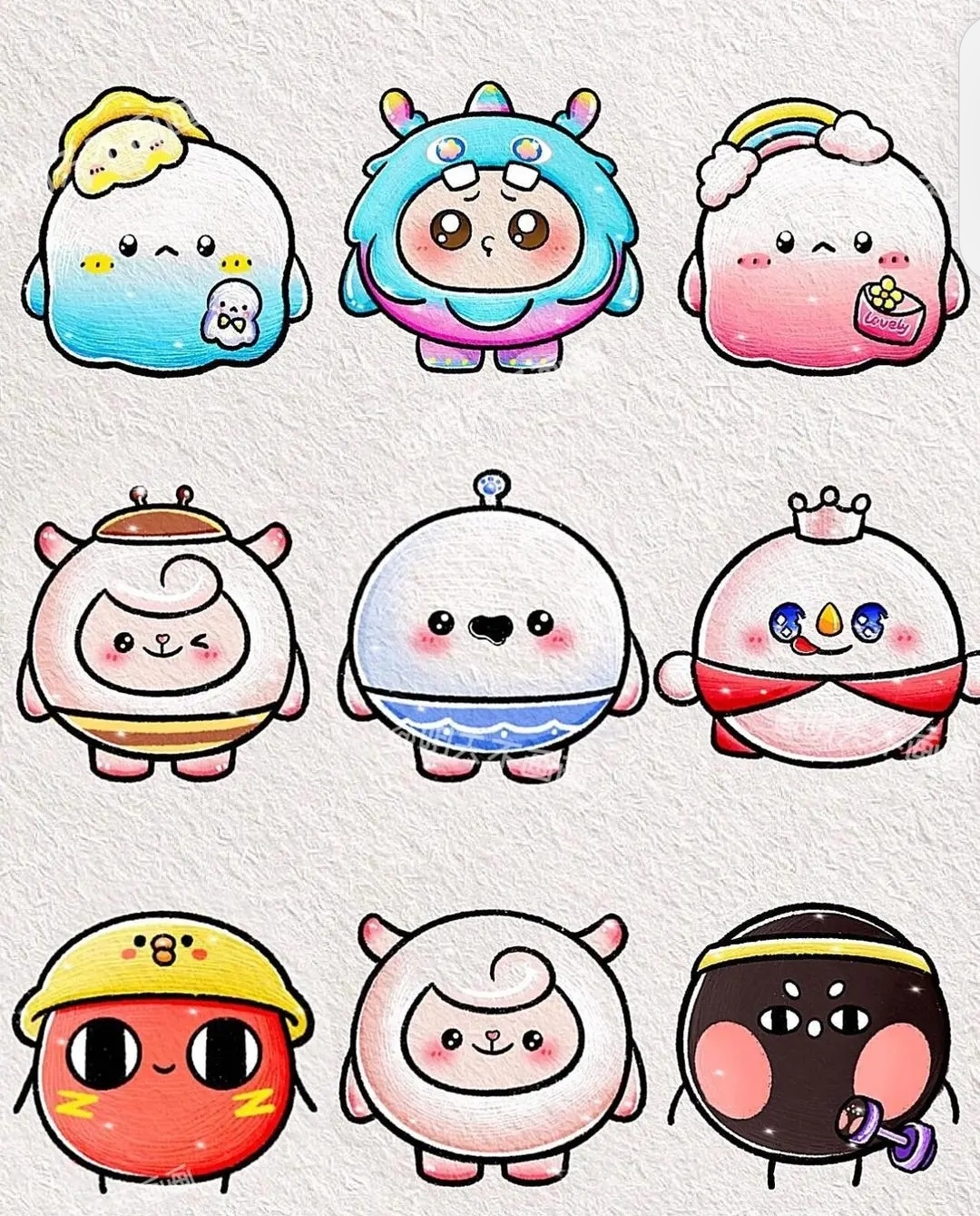 蛋仔派对可爱萌萌简笔画图片