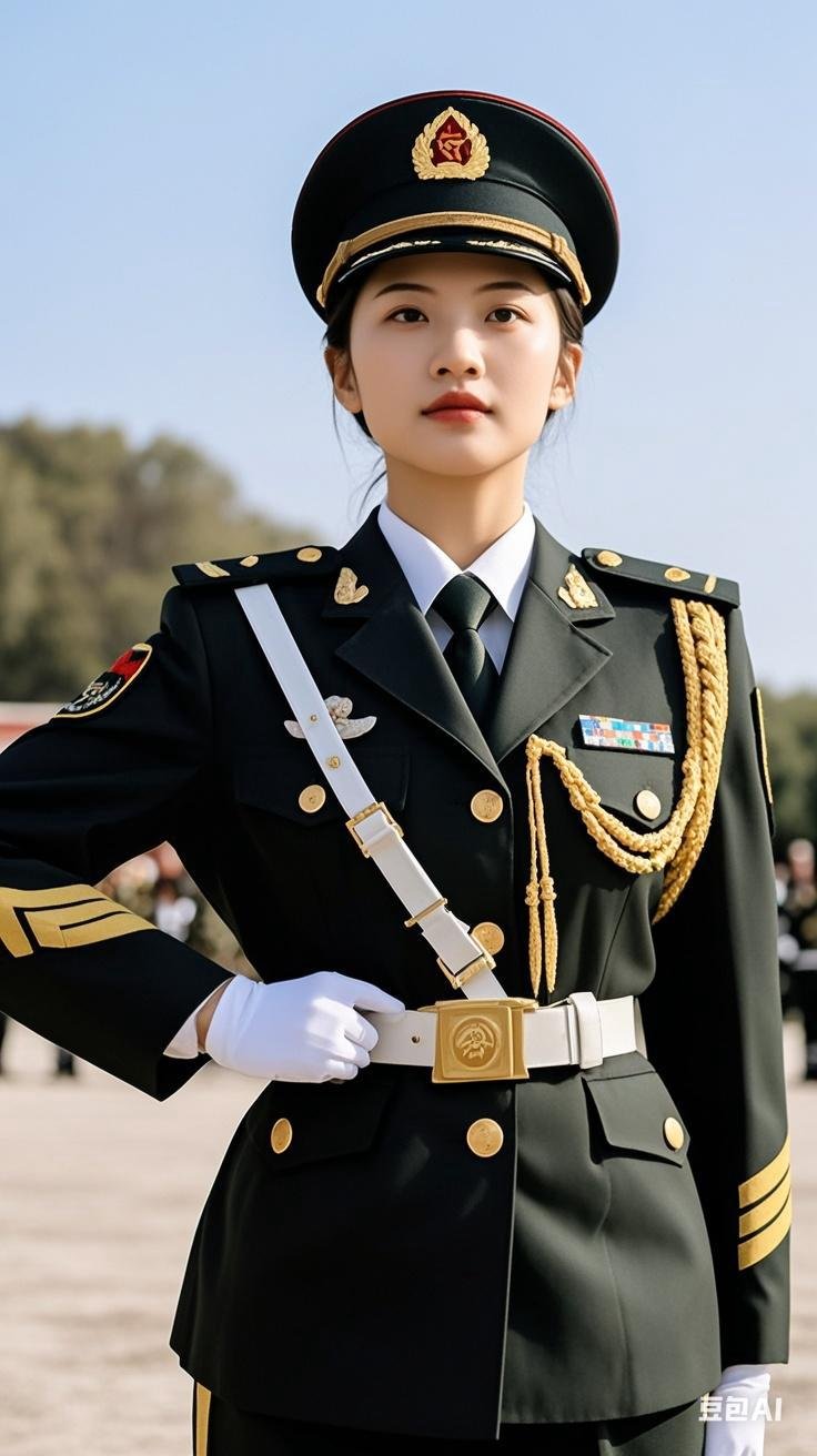 女兵漂亮值勤忙,坚守岗位心自强