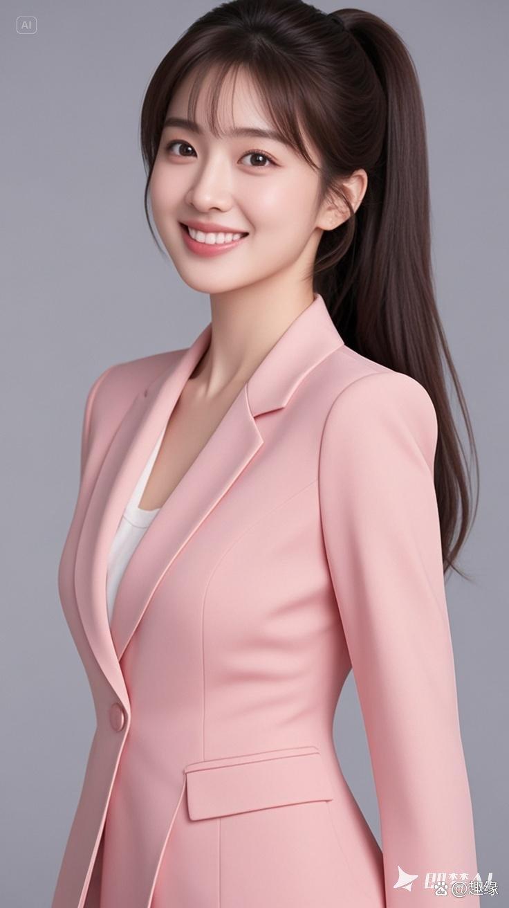 高束的马尾尽显干练,额前几缕碎发又添了丝随性