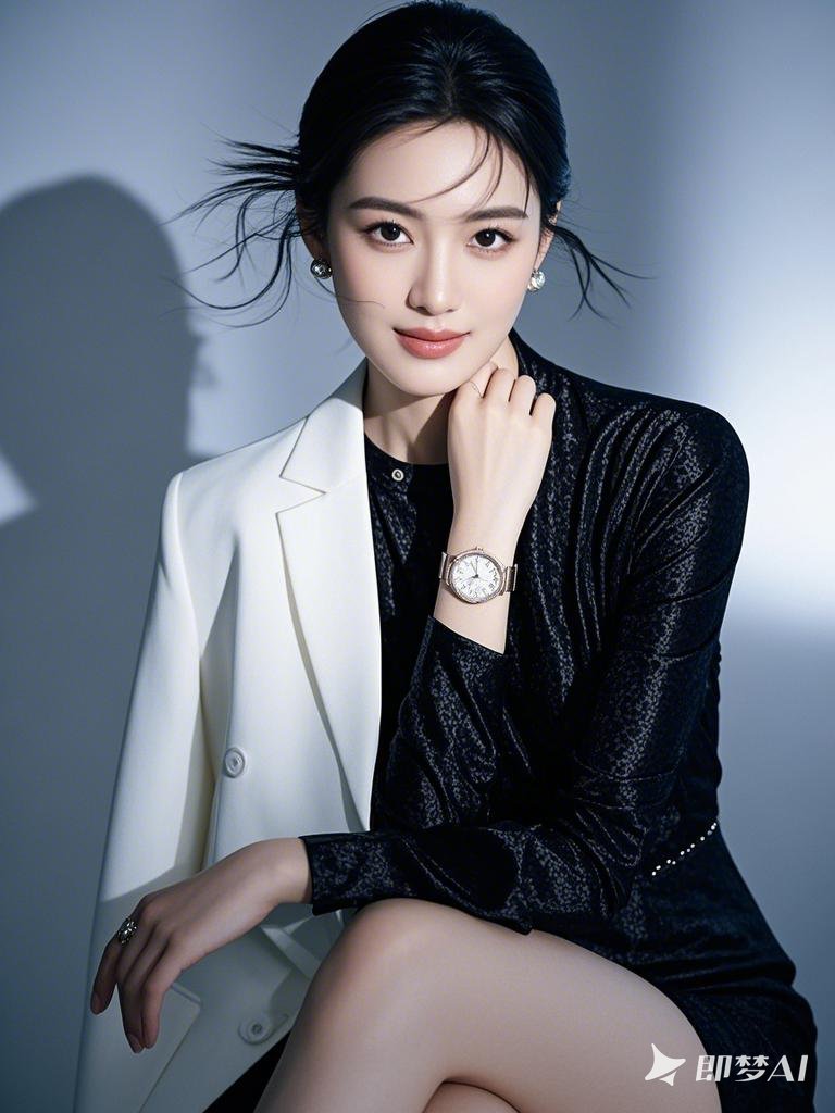 墨色丝绸裹住月光,在你肩头流淌,发