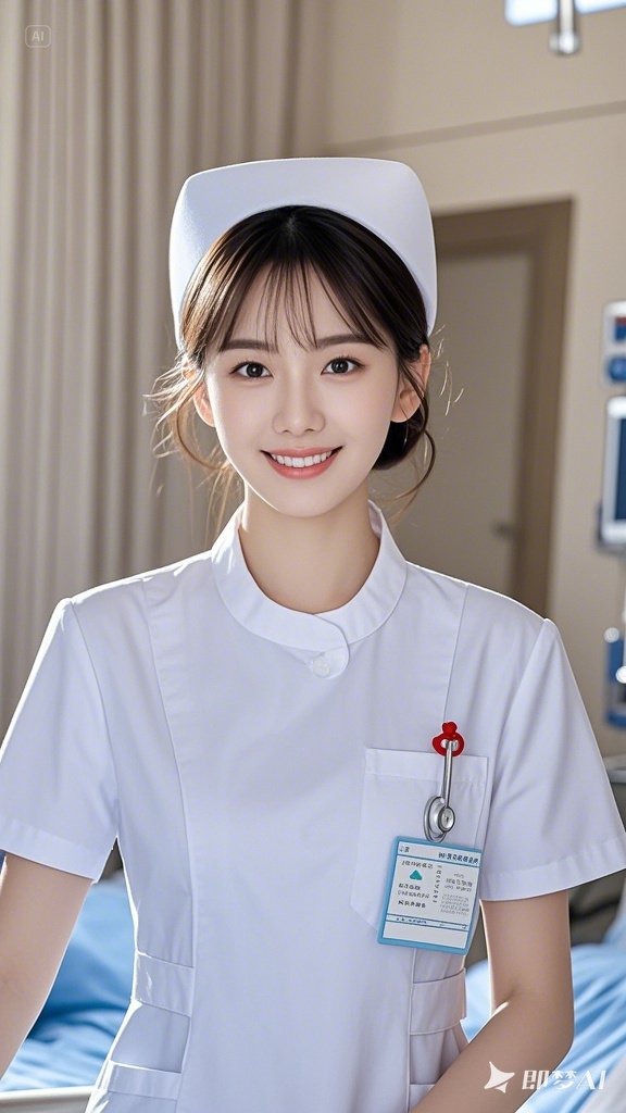 身姿挺拔,一袭白衣整洁利落,专业气质尽显