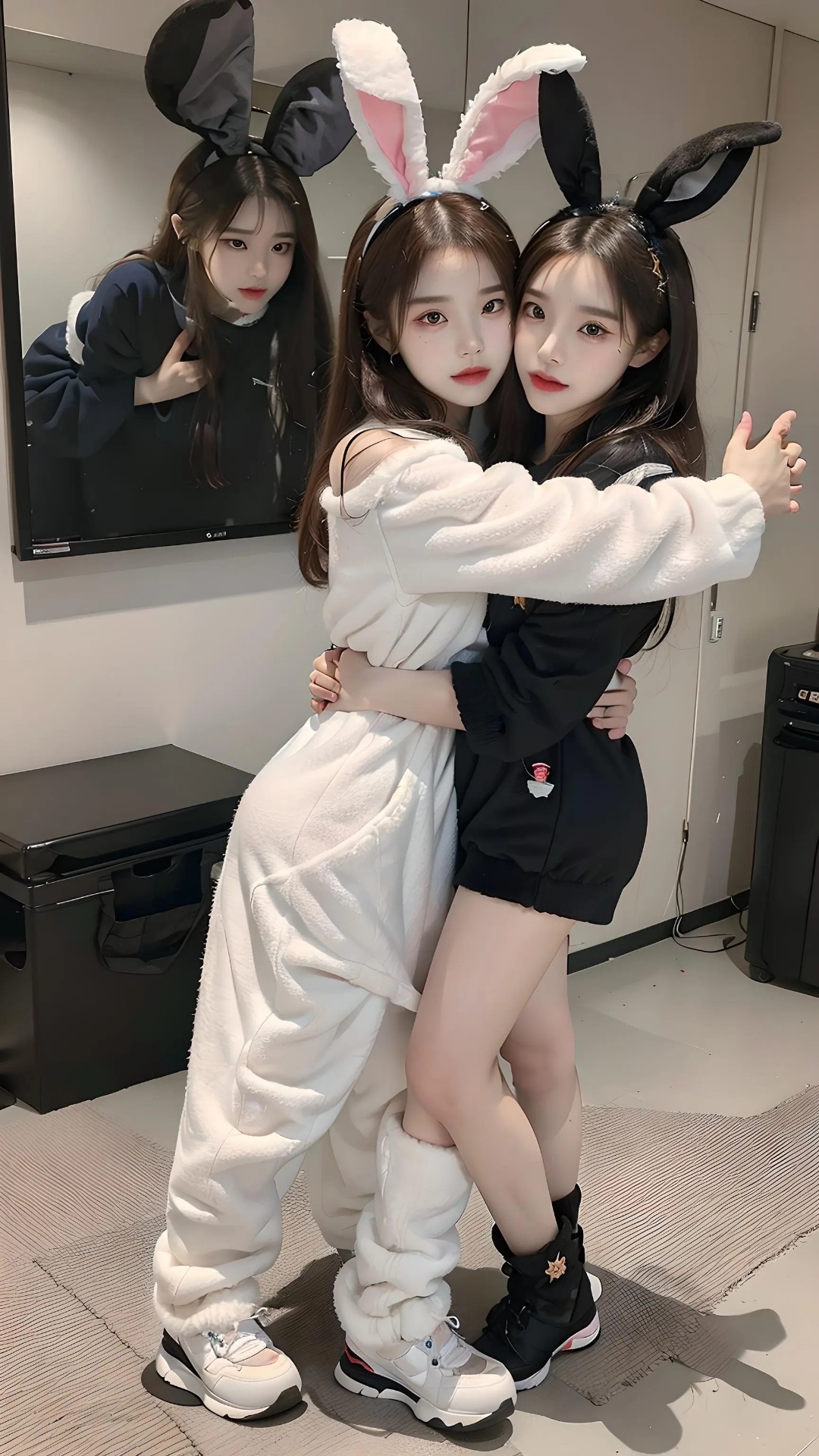 😍😍  我也是个兔子装爱好者,所以对这种可爱的穿搭真的无法抗拒.