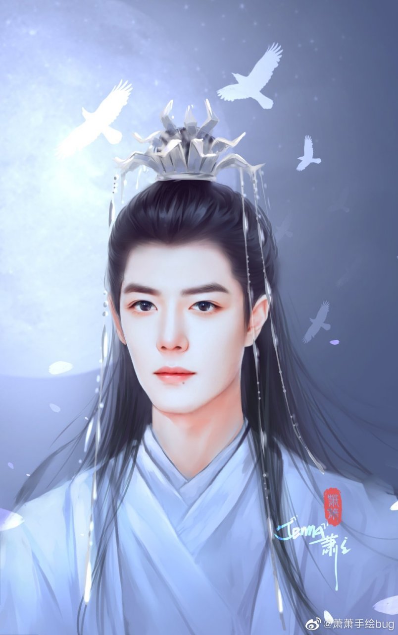 肖战古装手绘真是好看,这让我想起那种言情杂志的封面,还有里面的插画