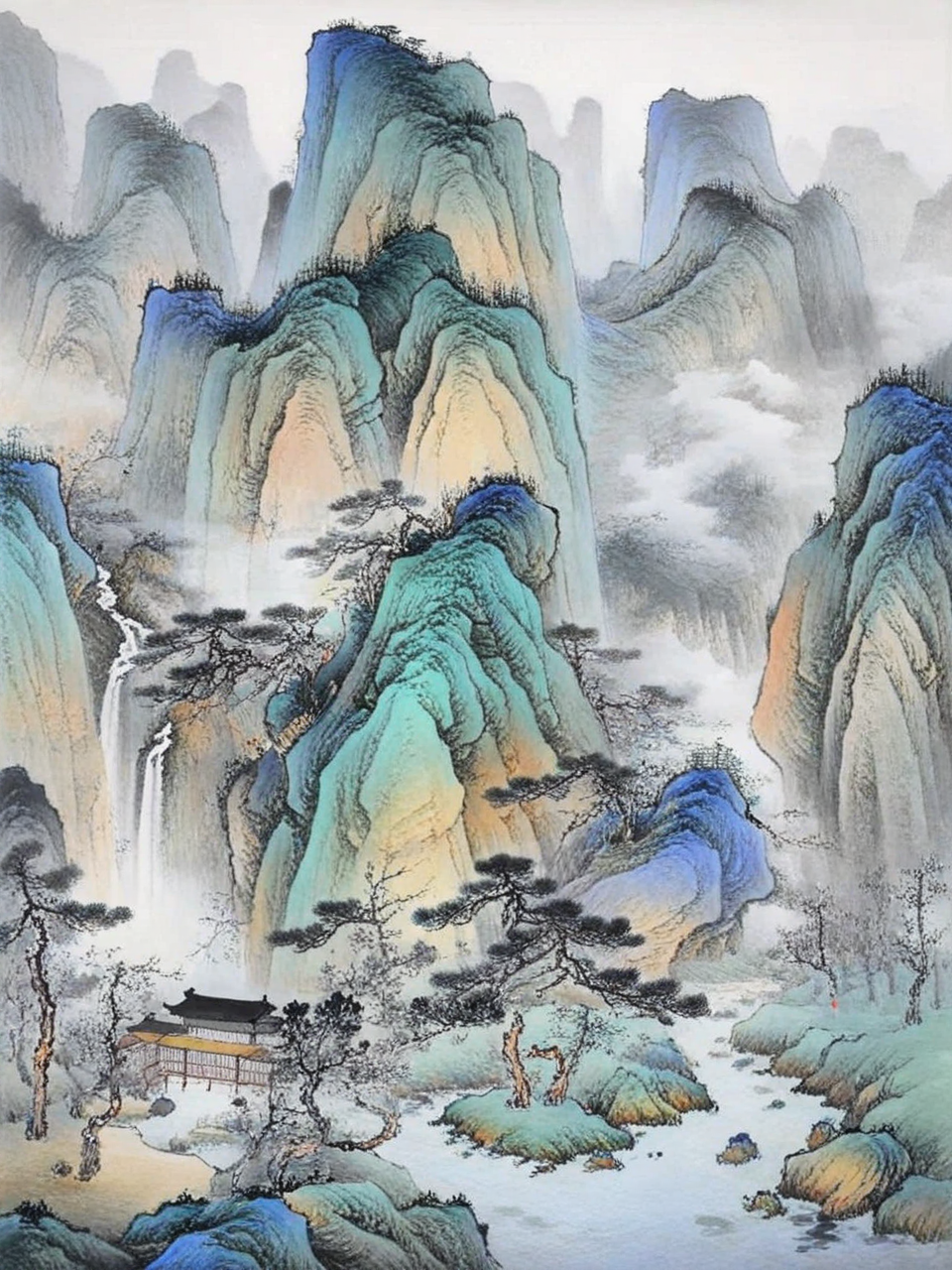 没有人物的画面更显宁静,让人能够静下心来,感受那份超脱世俗的平和