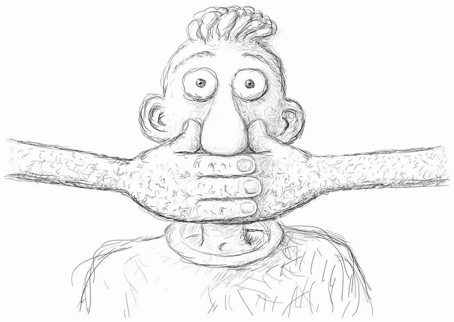 那孩子有些不服气,顶撞了他的父亲.父亲举起手来喊道:闭嘴!