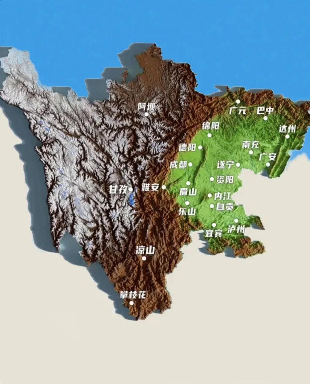 数据显示,四川平均海拔达到2598米,比云南高出600米,比贵州更是高出