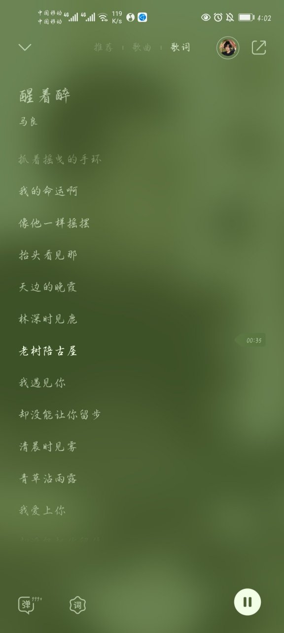 最触动你的那句歌词#  "林深时见鹿 老树陪古屋 我遇见你 却没能饶沣