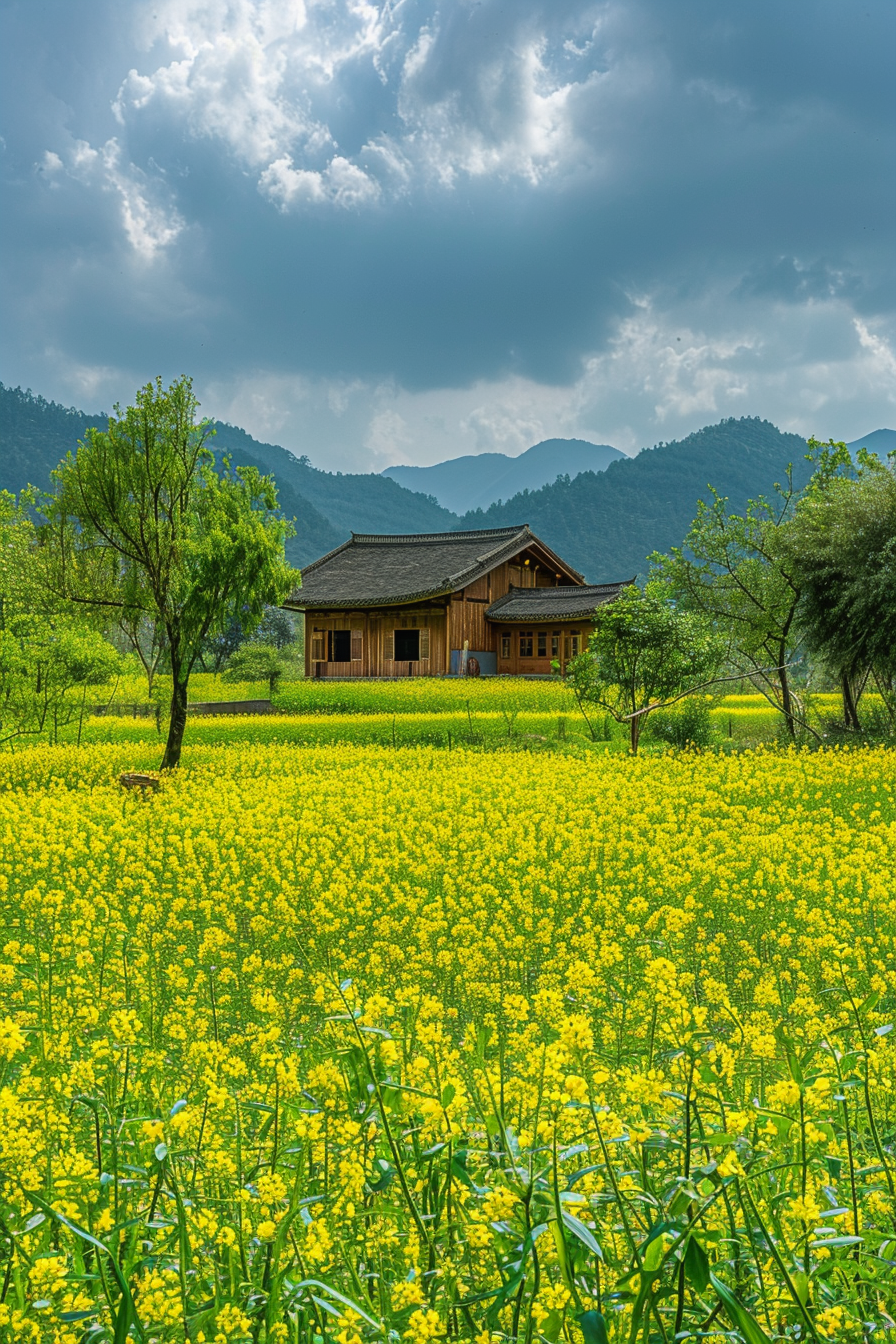 油菜花开满地黄