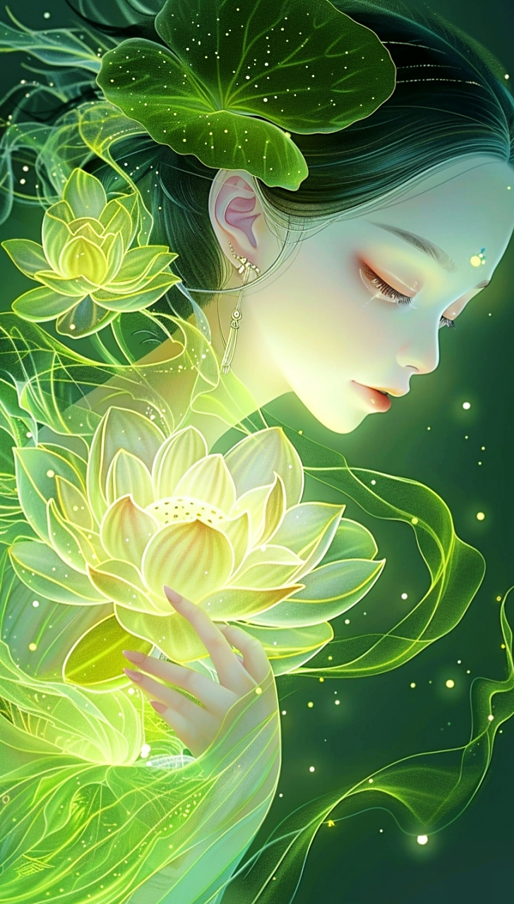 白色的莲花盛开,宛如仙子降临凡尘,翩翩起舞