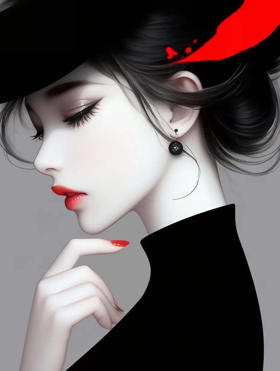 红黑白的完美配色,时尚感爆棚.#头像