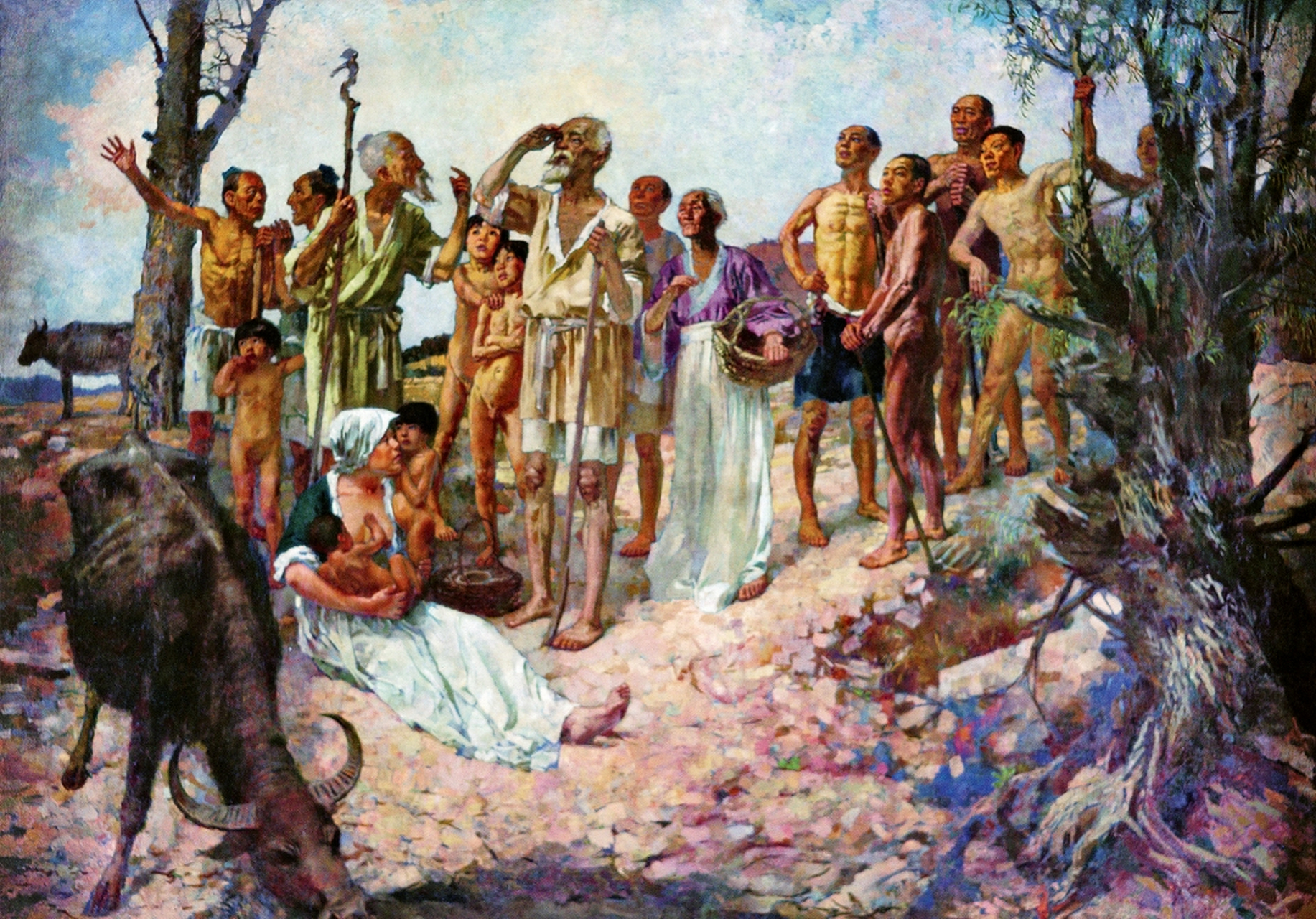 徐悲鸿《徯我后》,布面油画,230×318厘米,1933年,徐悲鸿纪念馆藏.