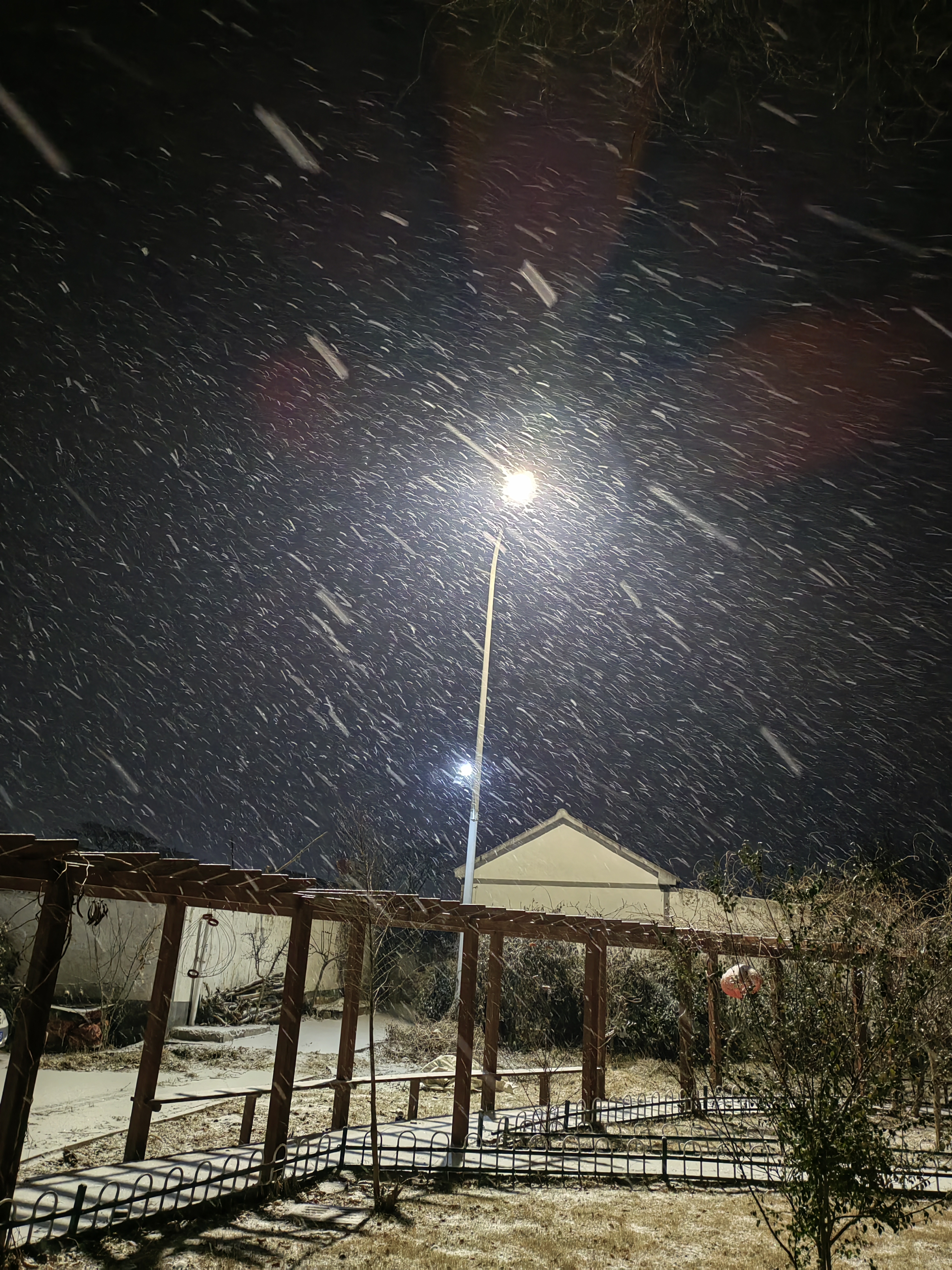 大雪纷飞唯美图片夜晚图片