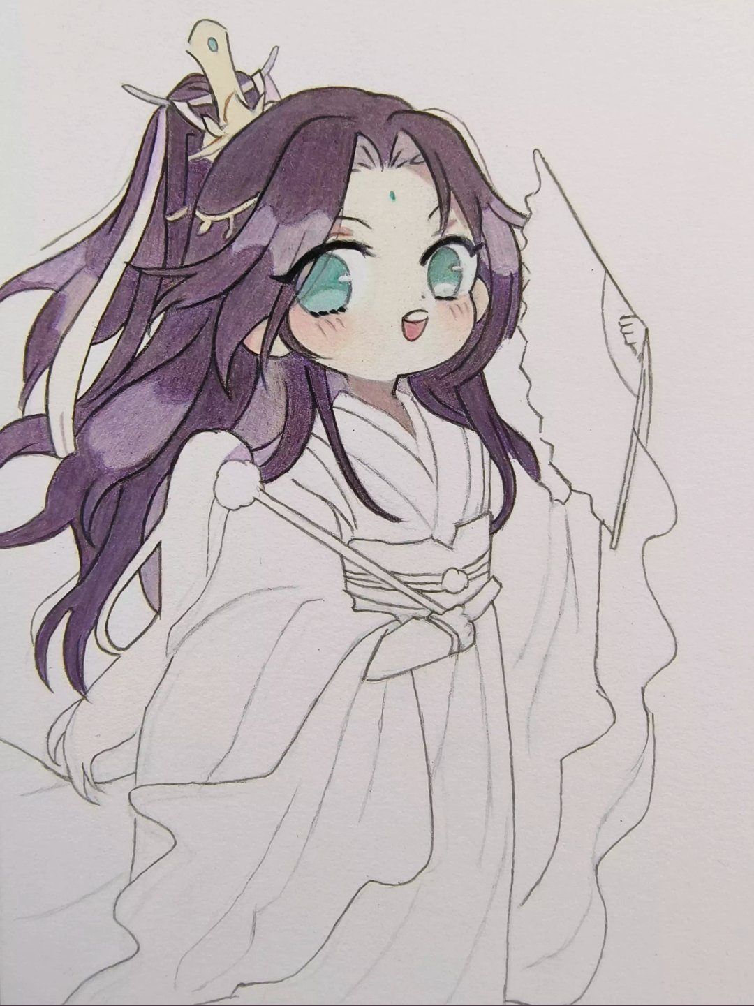 画了一只超q的风师娘娘,是临摹的!