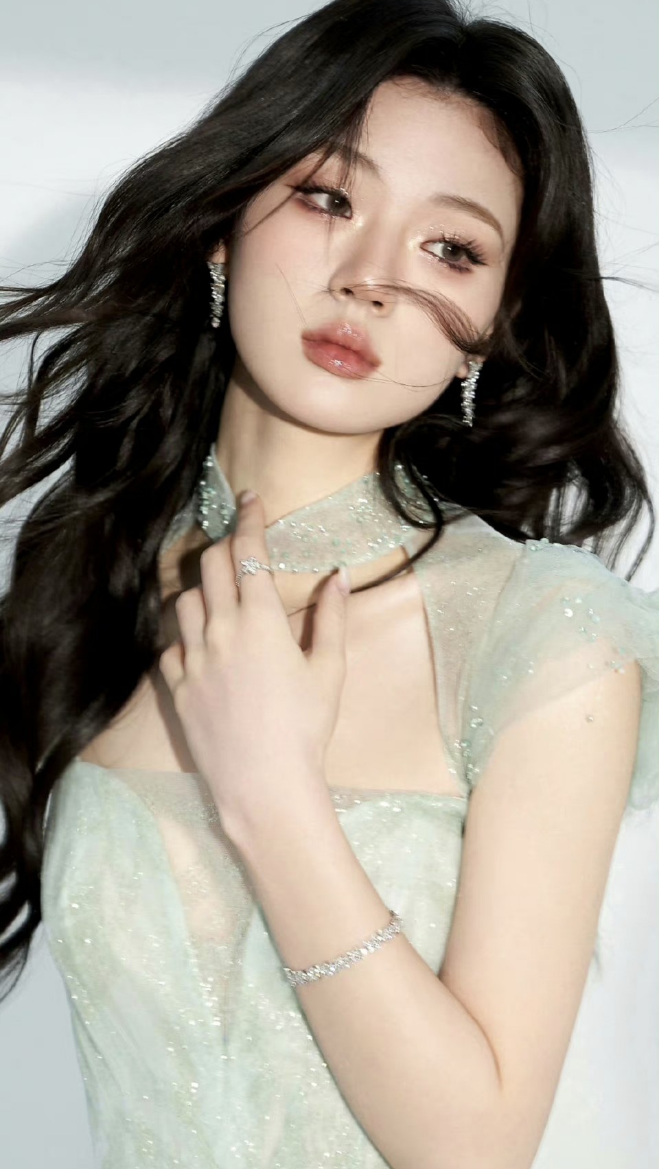 宝藏女孩单依纯# 淡蓝纱裙唯美写真壁纸图集 67