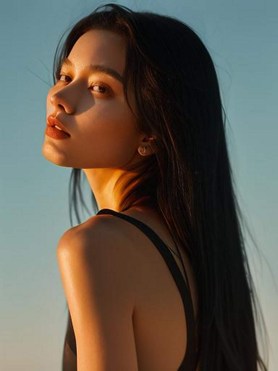 无法抗拒的眼神! 她如宝石般耀眼.