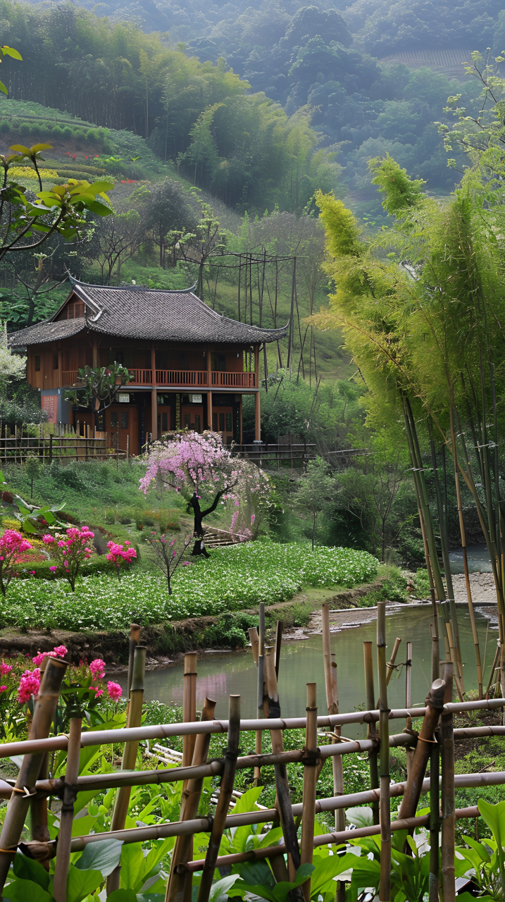 竹林小屋图片意境图片