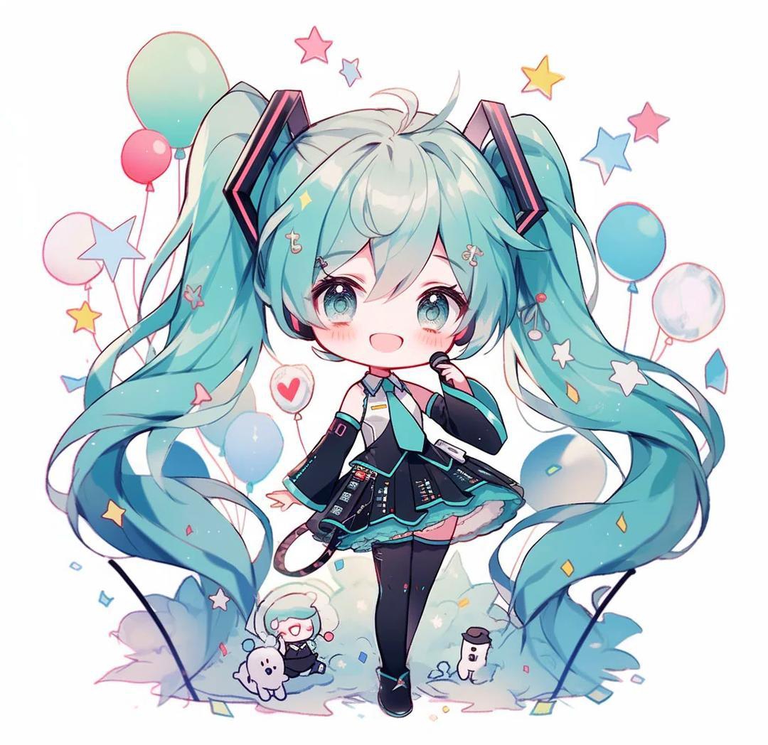 初音q版动漫人物女初音未来q版初音未来怎么画小初音未来q版动漫初音