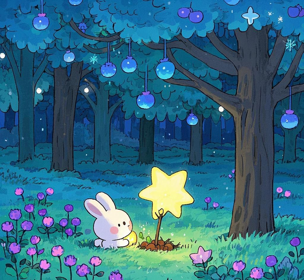 星星种子 在遥远的森林里,住着一只叫点点的小兔子