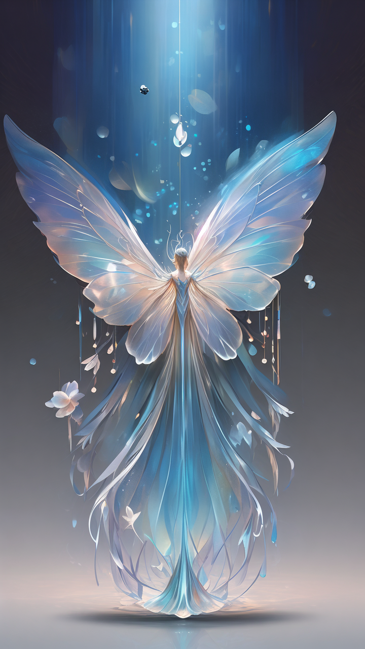 画中的蝴蝶美得让人屏息,翅膀上的色彩斑斓,仿佛能感受到它的温柔抚触