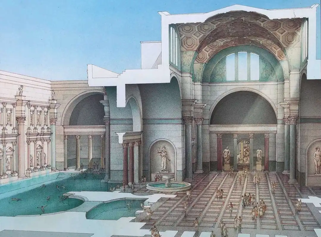 古罗马卡拉卡拉浴场排水系统古罗马建筑复原罗马公共浴场复原图