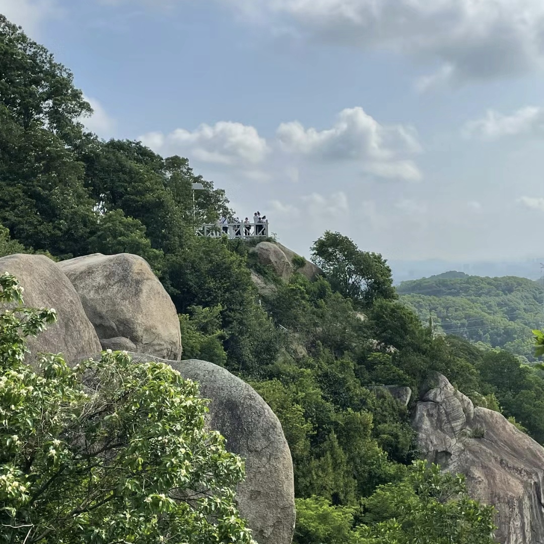 深圳市凤凰山海拔376米,上面有多条登山步道,适合徒步爱好者和户外