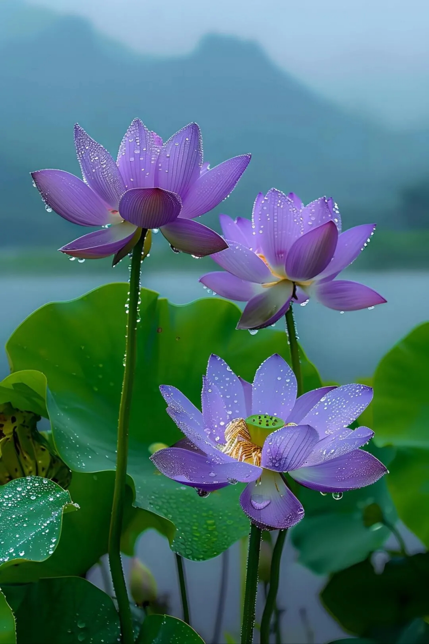 紫气东来,好运连连#最美荷花