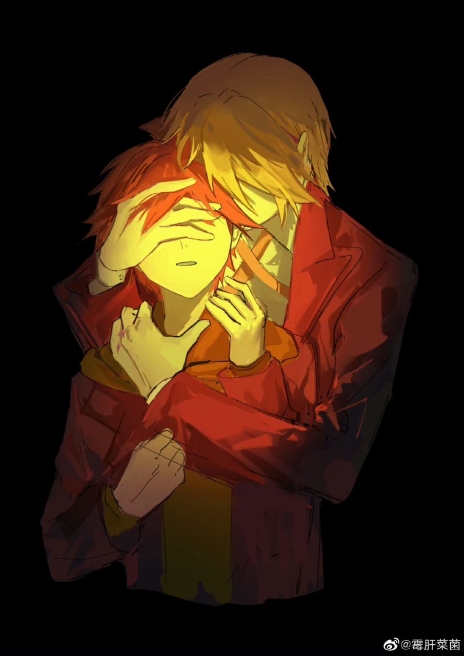 弹丸论破#  画师:霉肝菜菌 这对cp磕起来最有安全感了[温暖] 安稳躺