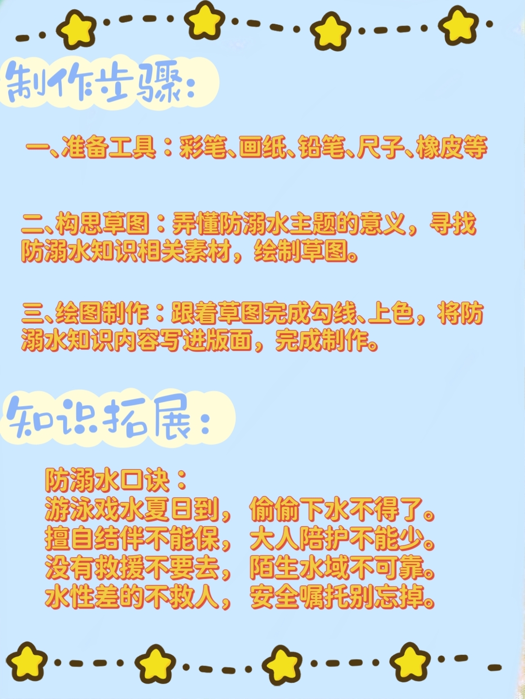 防溺水手抄报制作指南,码住👇👇