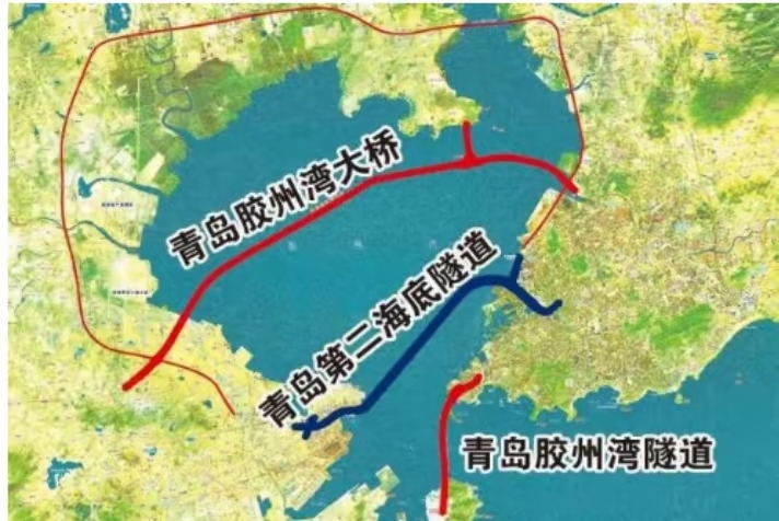 胶州湾海底隧道深度图片