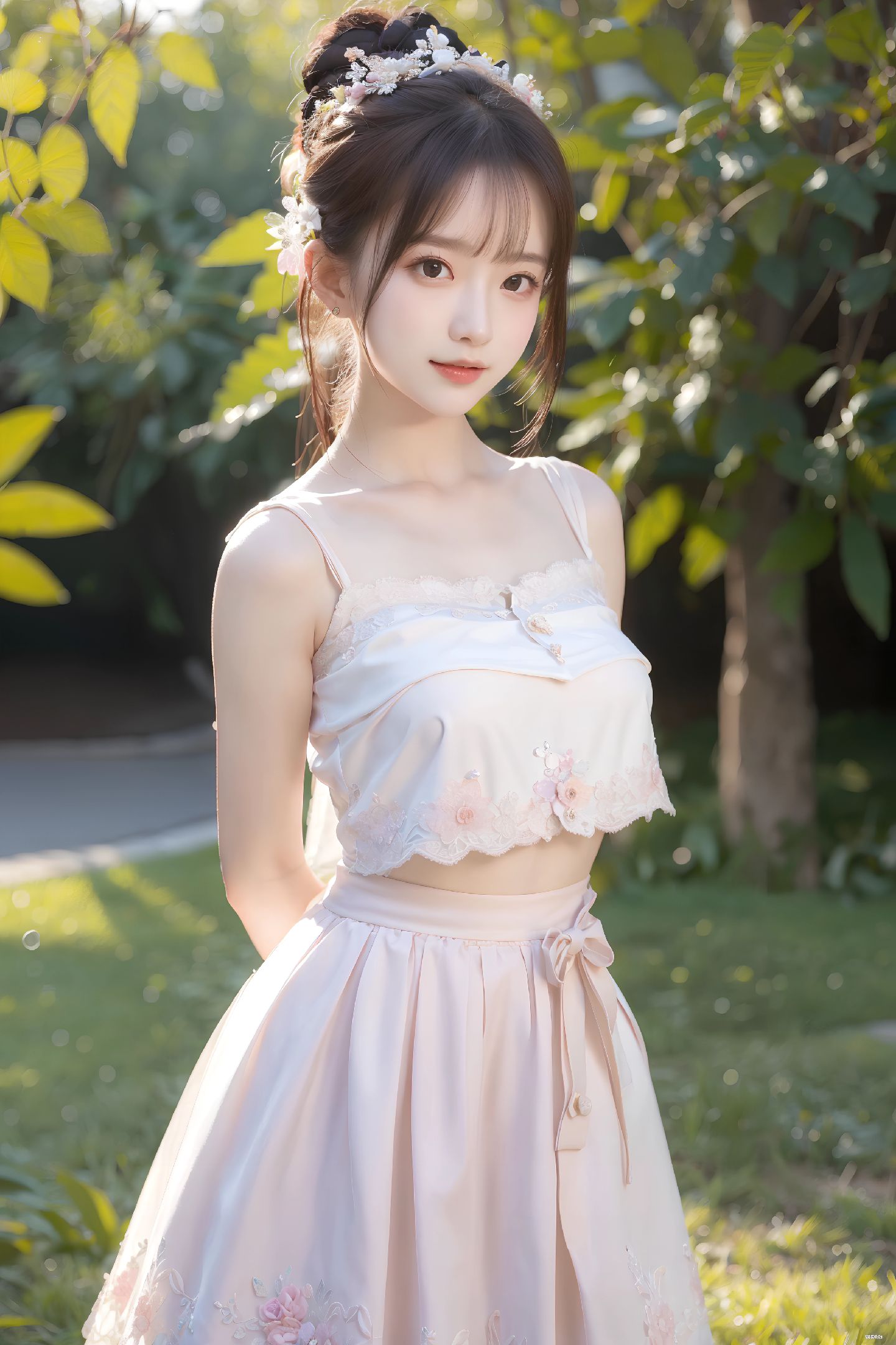 美丽,清纯可爱的女孩给人一种淡淡清雅的感觉,春色满园,诗意浓浓.