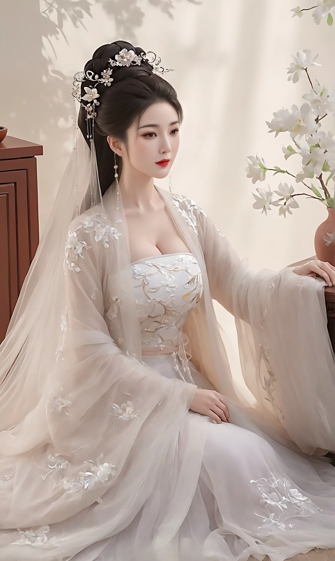 汉服姑娘优雅大方,漂亮美丽,一副东方古典美的装扮,漂亮极了!