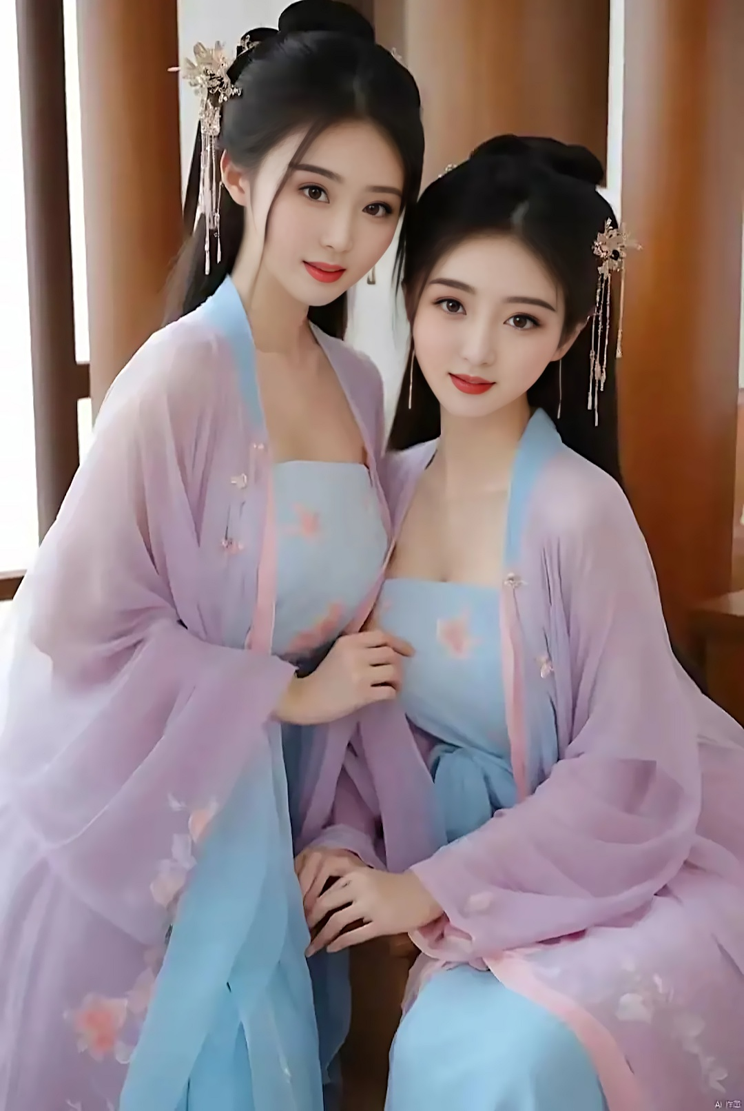 汉服美女合照图片