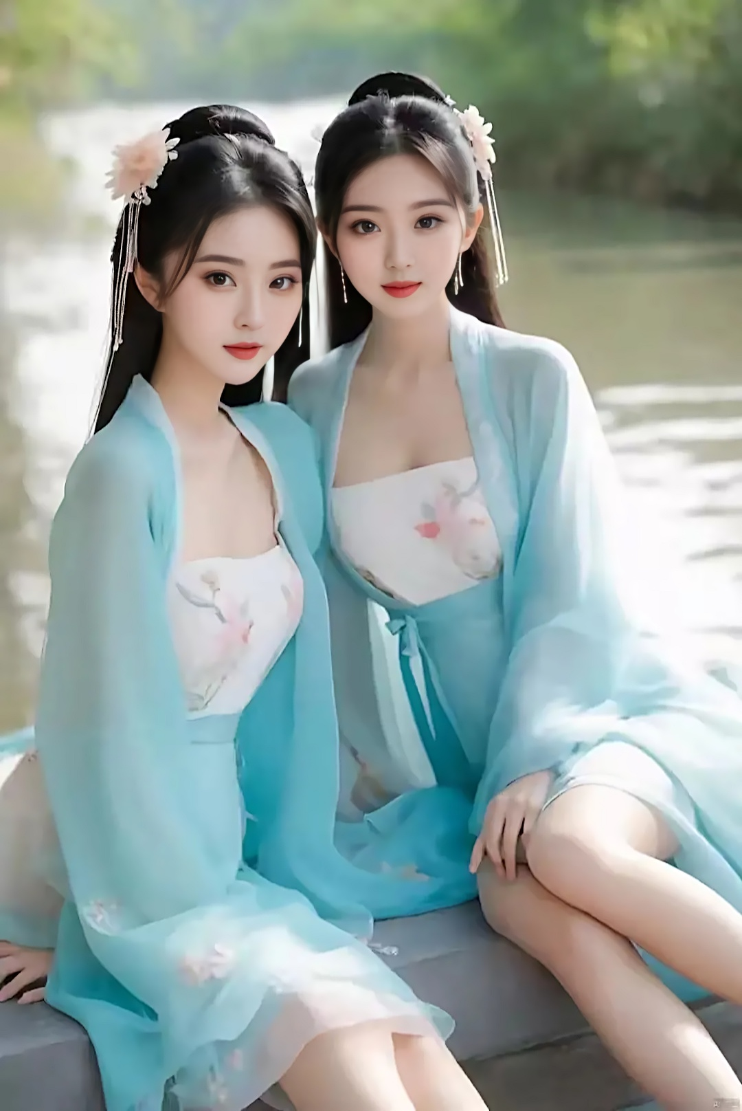 汉服美女合照图片