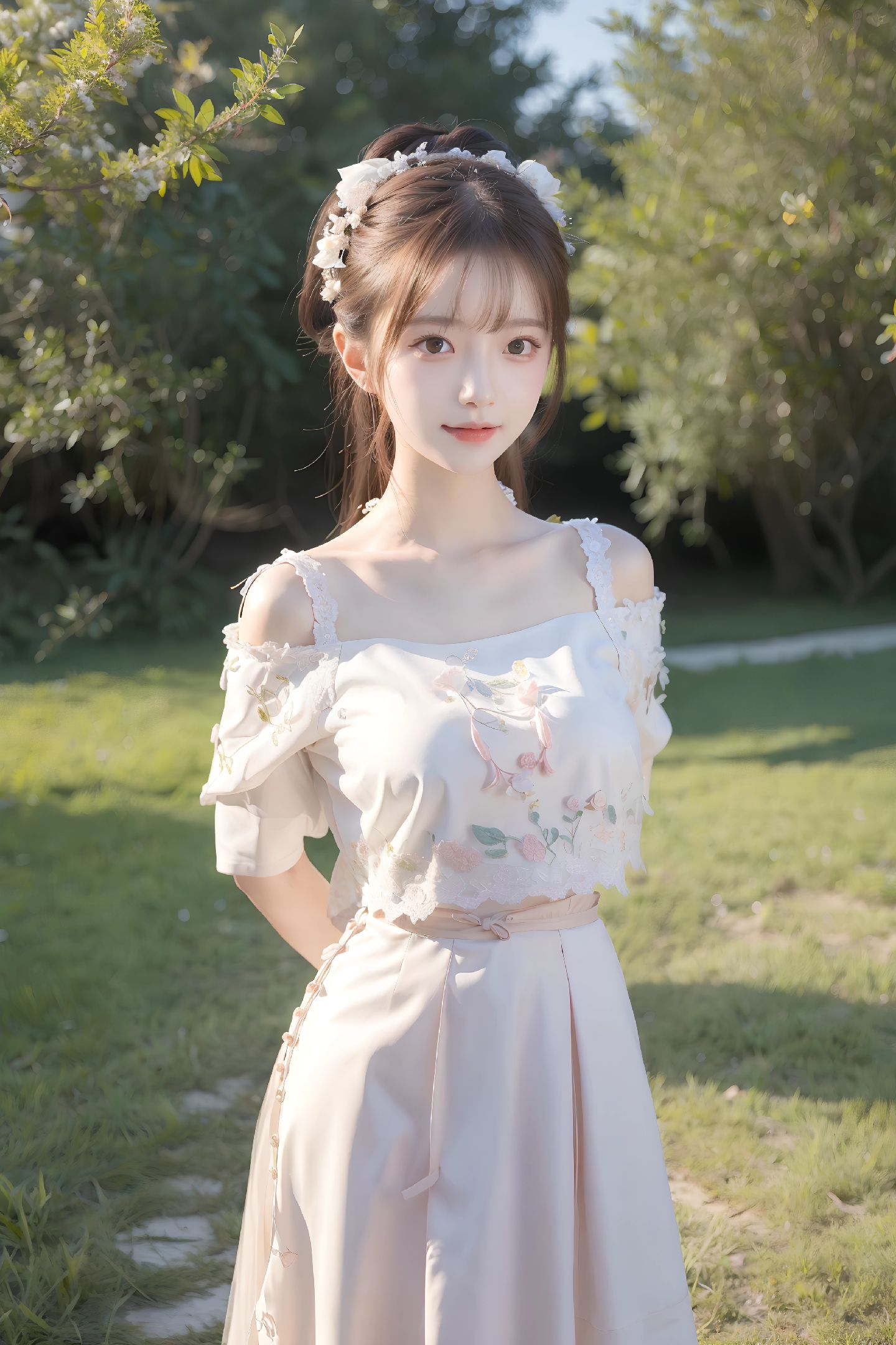 美丽,清纯可爱的女孩给人一种淡淡清雅的感觉,春色满园,诗意浓浓.