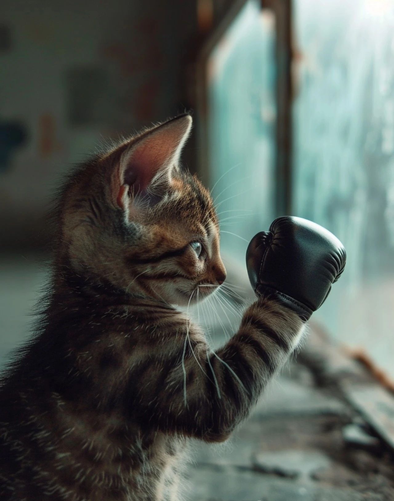 春节宅家计划# 成功源于勤奋,源于坚持不懈的努力,小猫咪在学习拳击