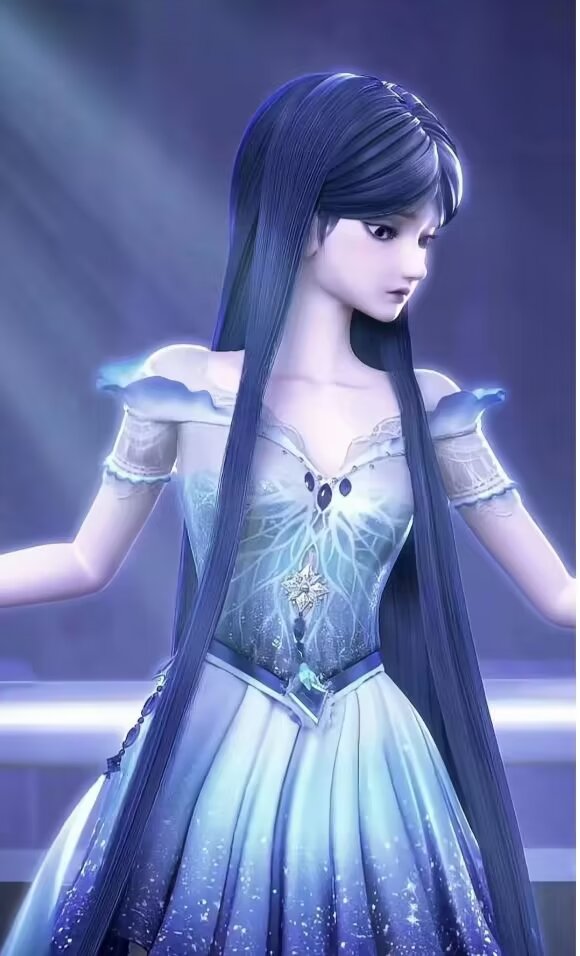 叶罗丽仙子,冰雪中的精灵,梦幻蓝裙,仙气飘飘.冰公主