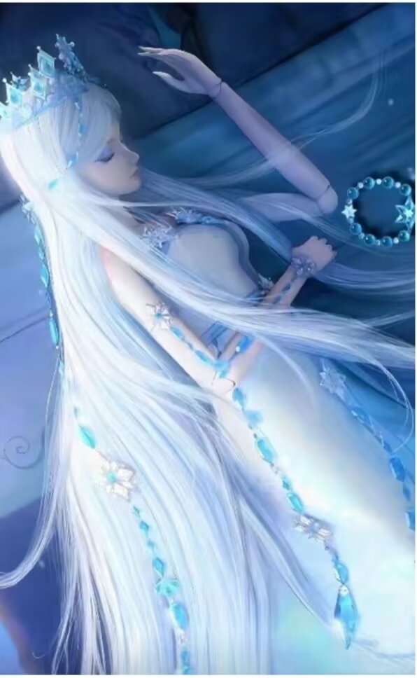 叶罗丽仙子,冰雪中的精灵,梦幻蓝裙,仙气飘飘.冰公主