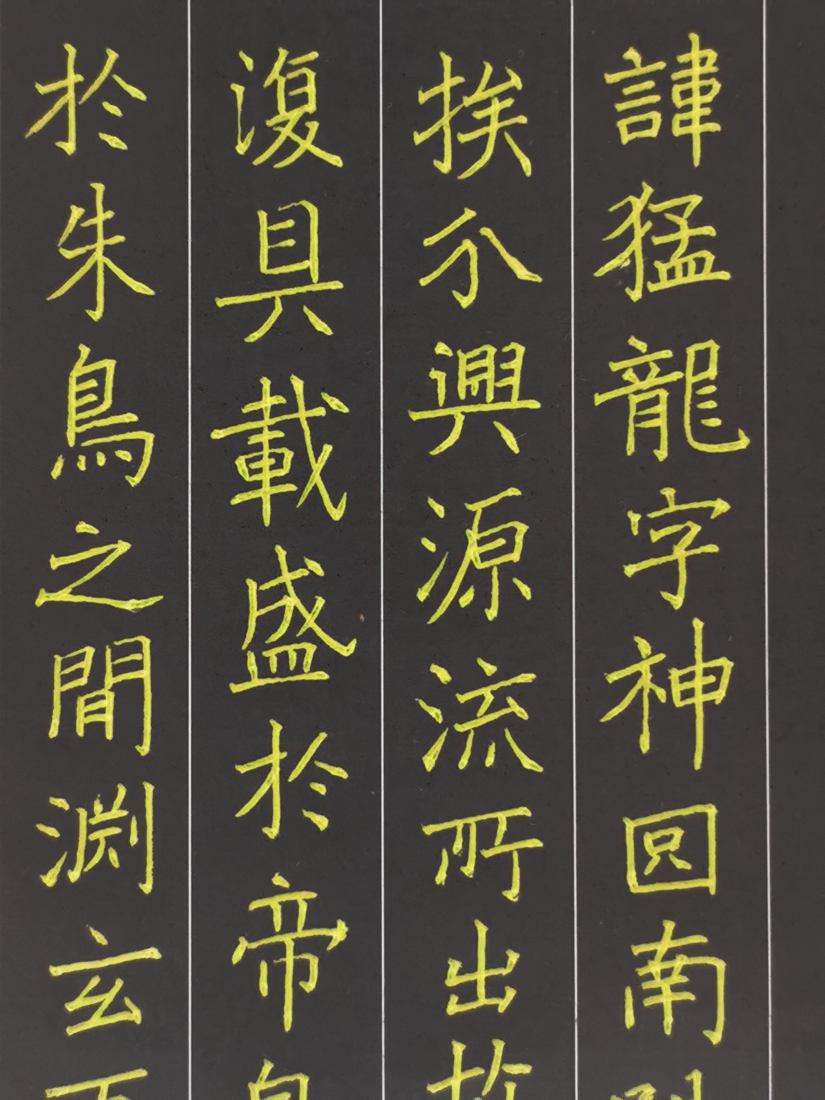 7mm中性笔,魏碑《张猛龙碑》临帖练习