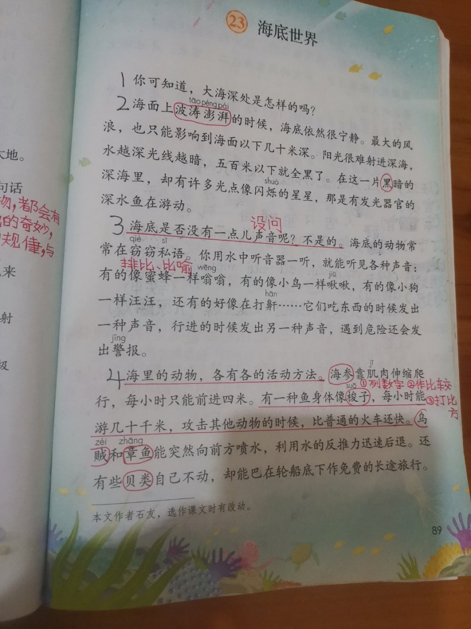 23课海底世界课堂笔记图片