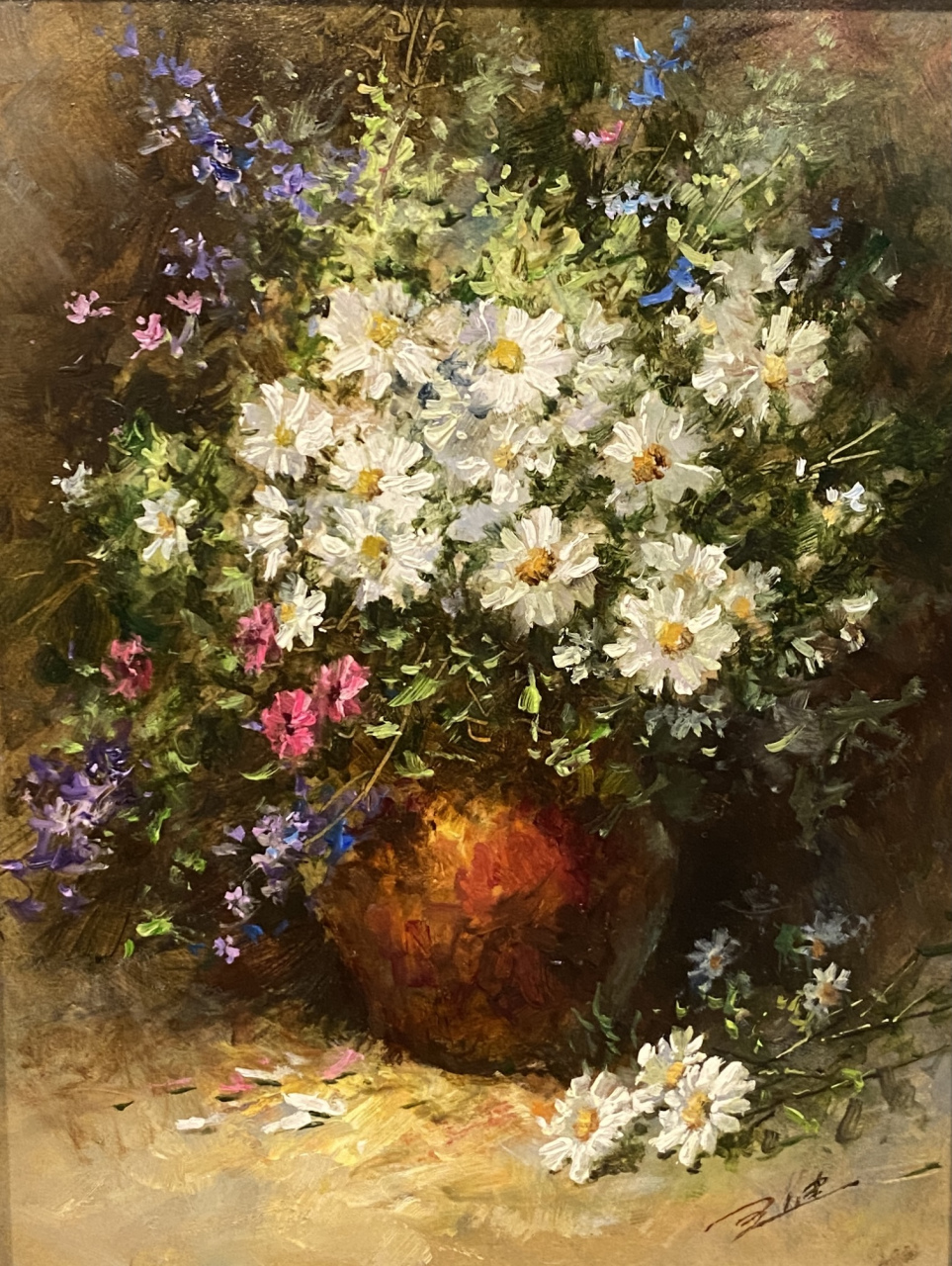 《野花》微型板面油画10×15#油画作品