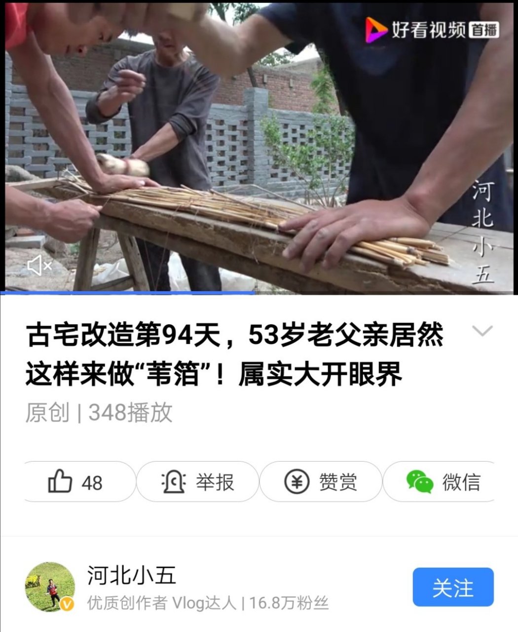 在医院守老娘,看到河北小五爷几个…勾起我40多年前的回忆,夏天编竹