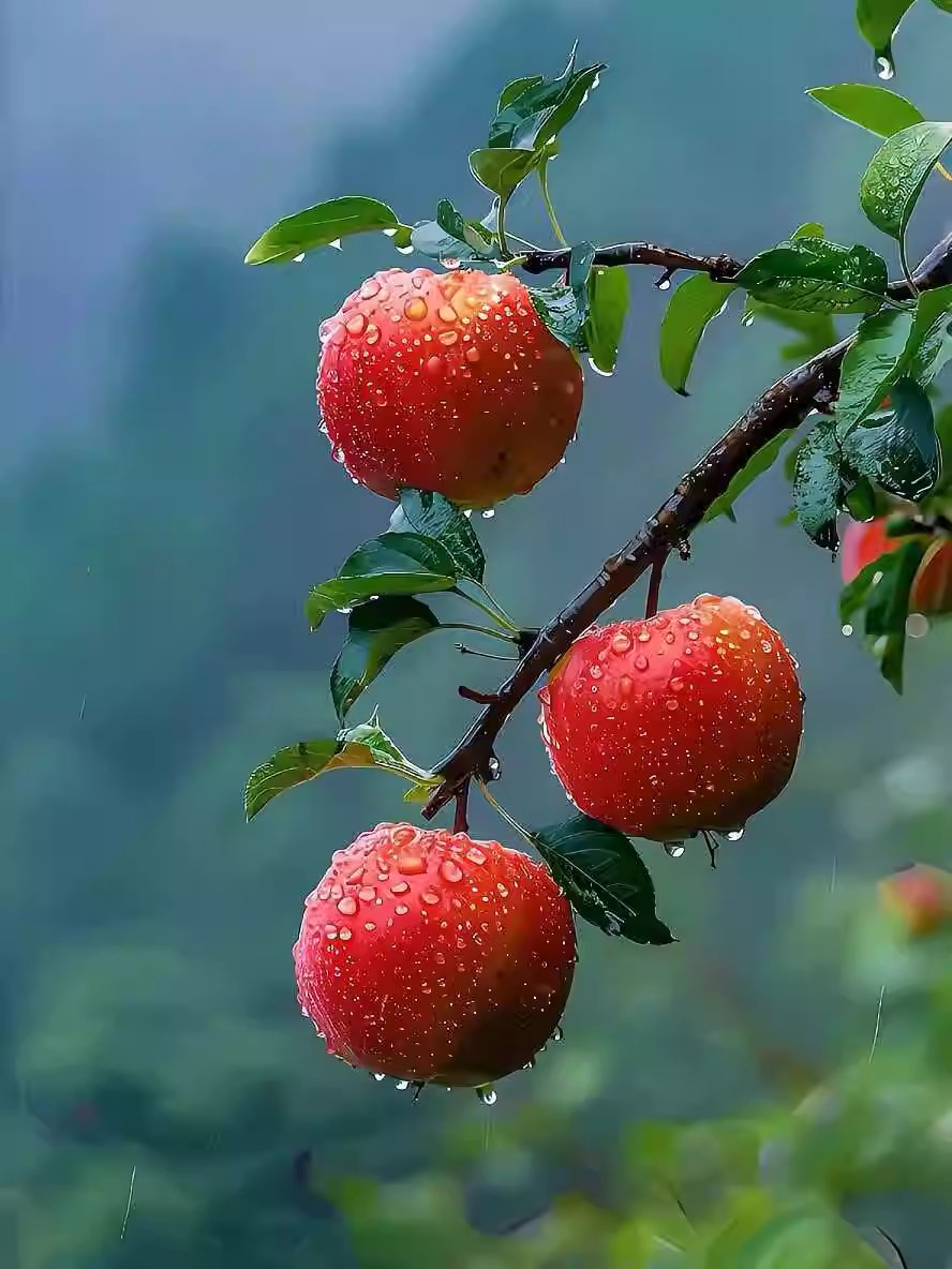 雨后红苹果,清新又水灵,朋友圈见!