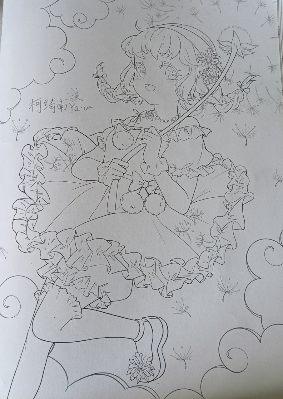 今天开始画画了,今天画的是蒲公英拟人