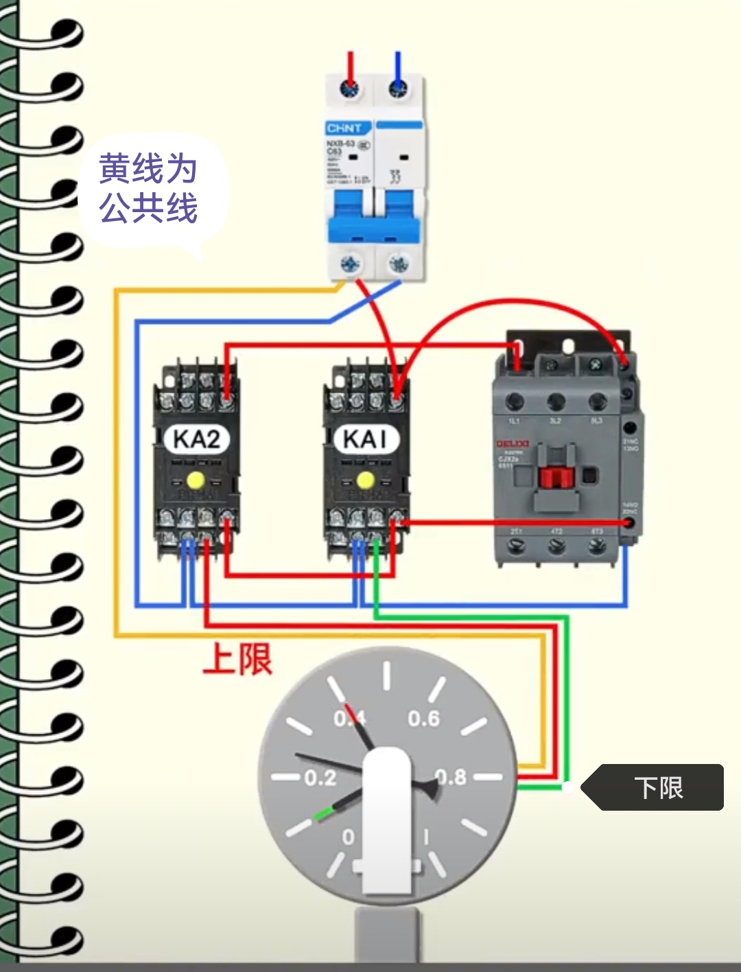 压力表接线图原理图片