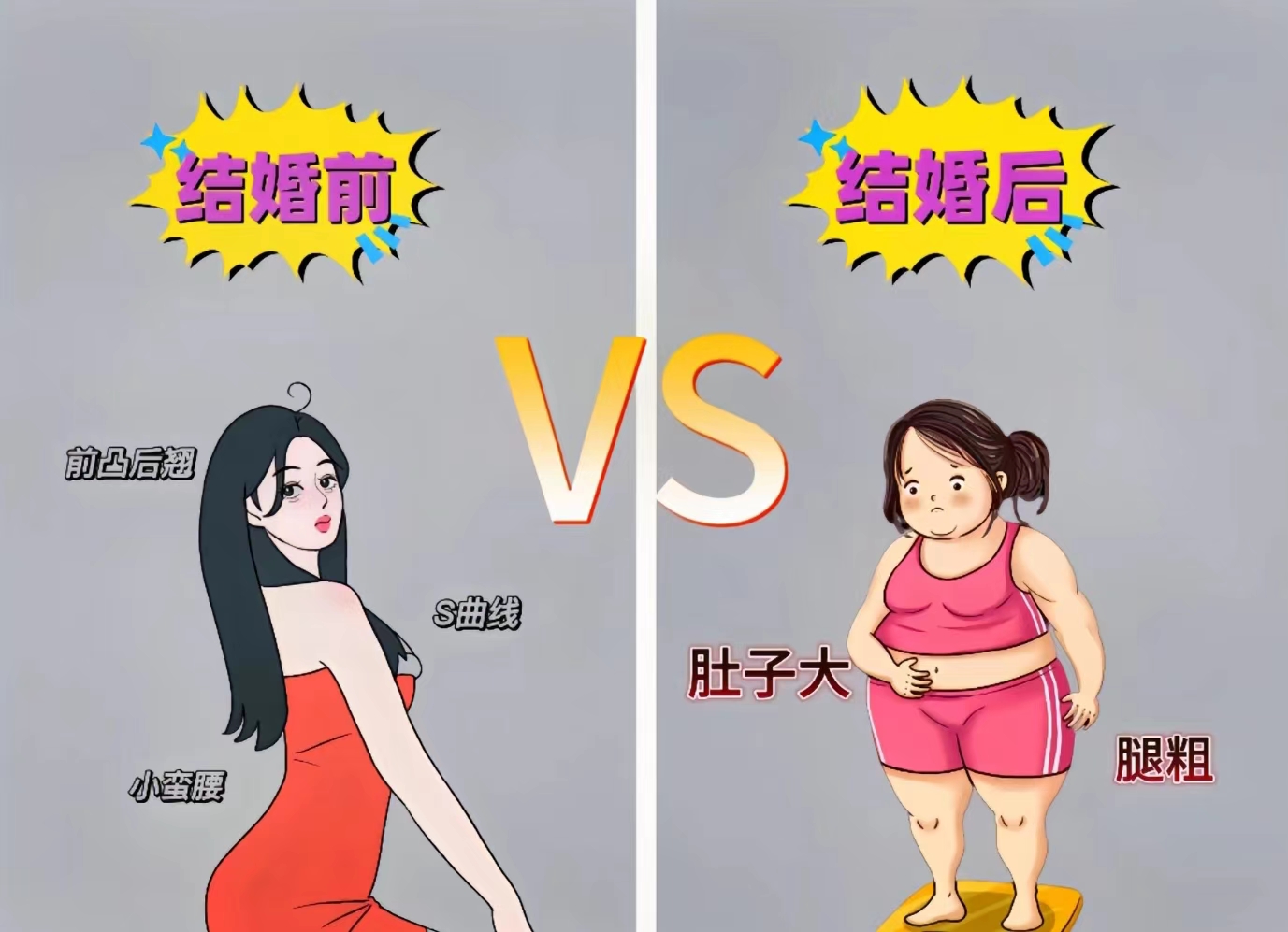 结婚前vs结婚后图片图片